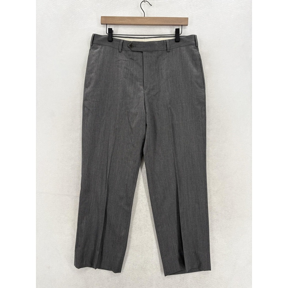 Brooks Brothers 1818 Madison Dress Pants Mens 34x28 Gray Wool Classic Fit Formal